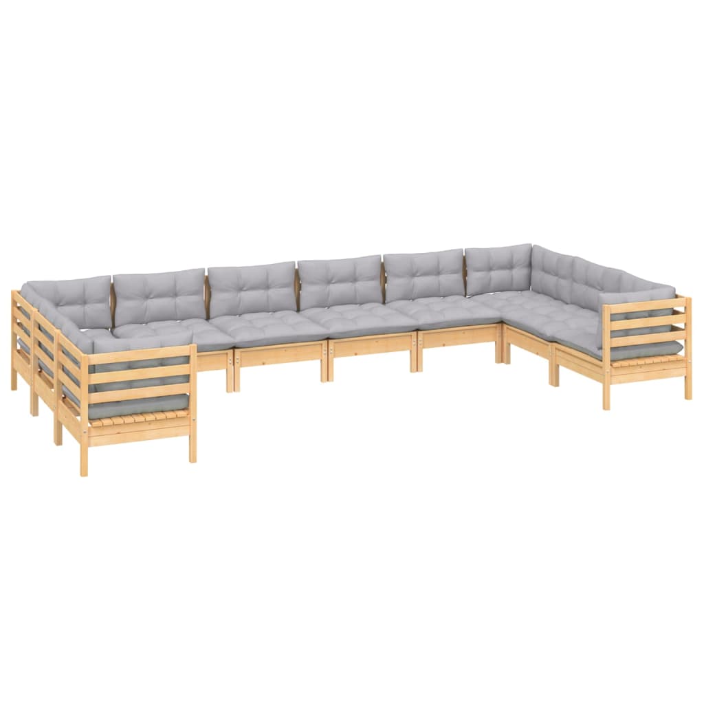8720286871041_g_en_hd_1 vidaXL 10 Piece Garden Lounge Set with Grey Cushions Pinewood - Image 3