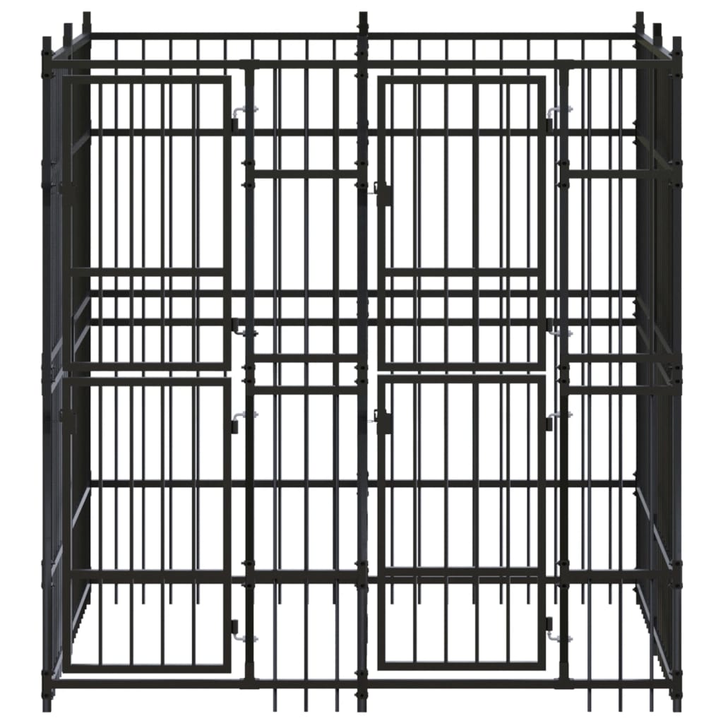 8720286871164_g_en_hd_1 vidaXL Outdoor Dog Kennel Steel 3.69 m² - Image 2