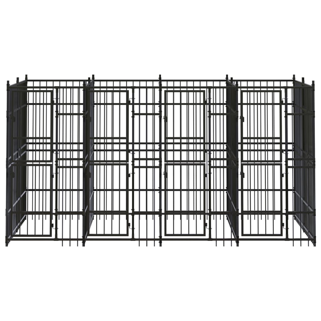 8720286871188_g_en_hd_1 vidaXL Outdoor Dog Kennel Steel 7.37 m² - Image 2