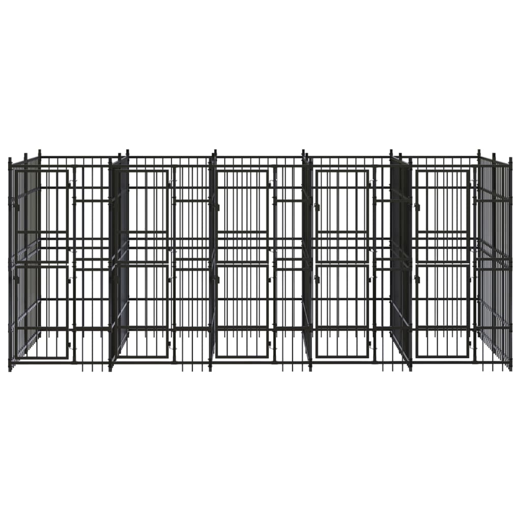 8720286871195_g_en_hd_1 vidaXL Outdoor Dog Kennel Steel 9.22 m² - Image 2