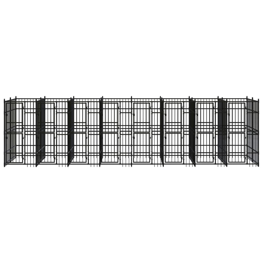 8720286871225_g_en_hd_1 vidaXL Outdoor Dog Kennel Steel 14.75 m² - Image 2