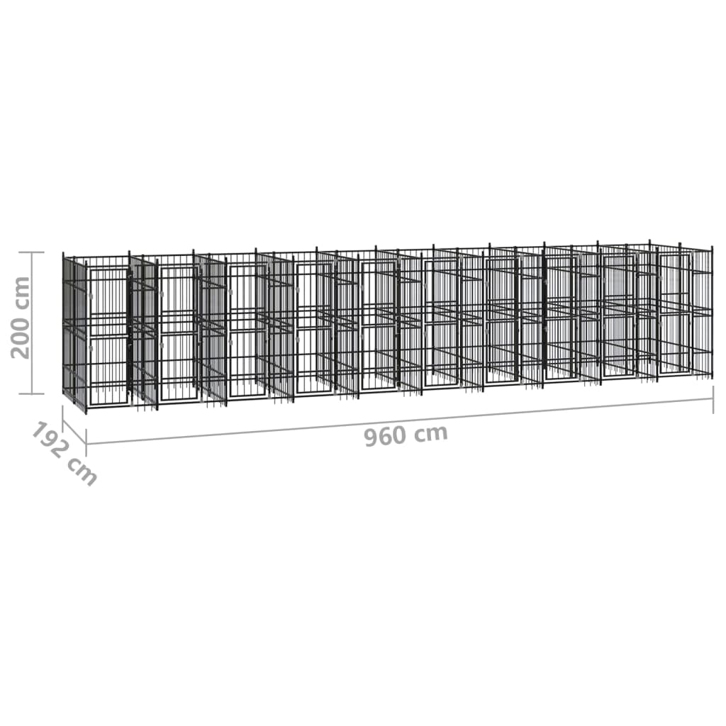 8720286871249_g_en_hd_6 vidaXL Outdoor Dog Kennel Steel 18.43 m² - Image 7