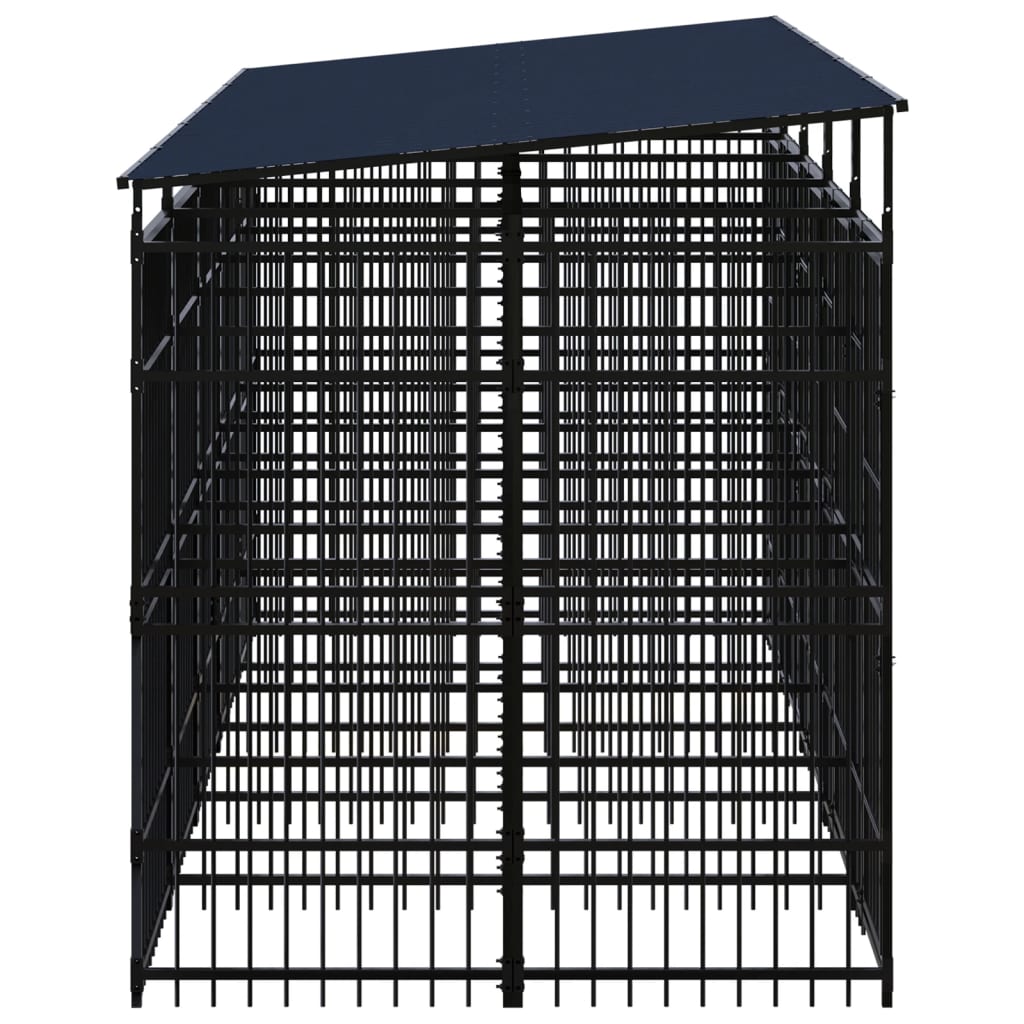 8720286871294_g_en_hd_2 vidaXL Outdoor Dog Kennel with Roof Steel 9.22 m² - Image 3