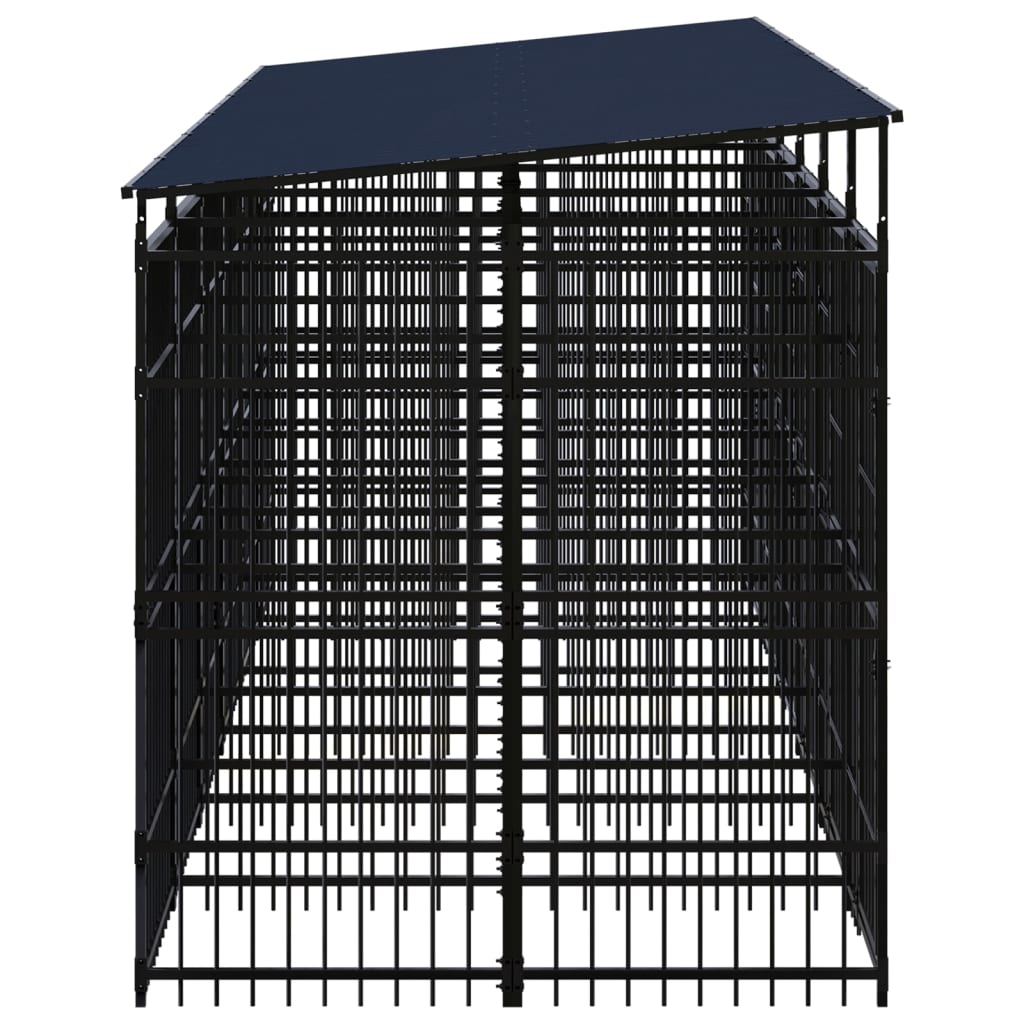 8720286871300_g_en_hd_2 vidaXL Outdoor Dog Kennel with Roof Steel 11.06 m² - Image 3