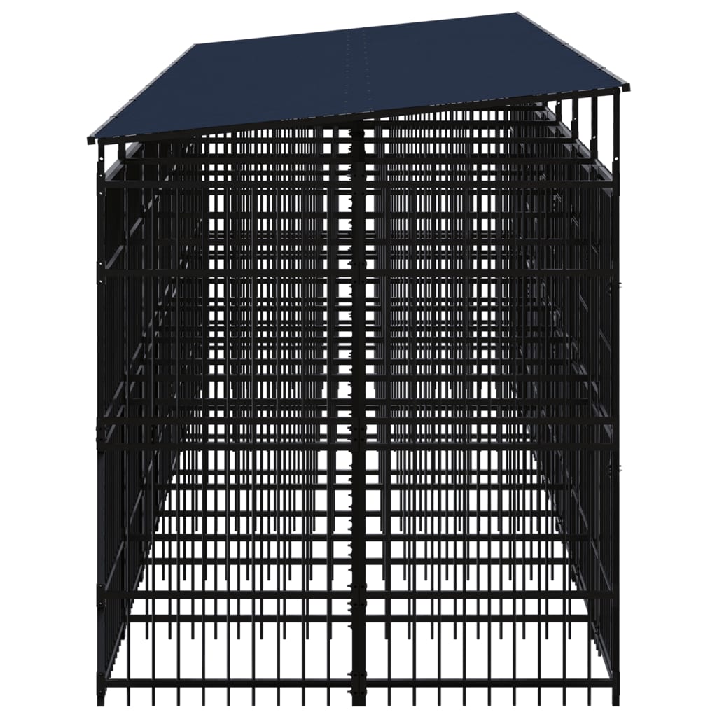 8720286871317_g_en_hd_2 vidaXL Outdoor Dog Kennel with Roof Steel 12.9 m² - Image 3