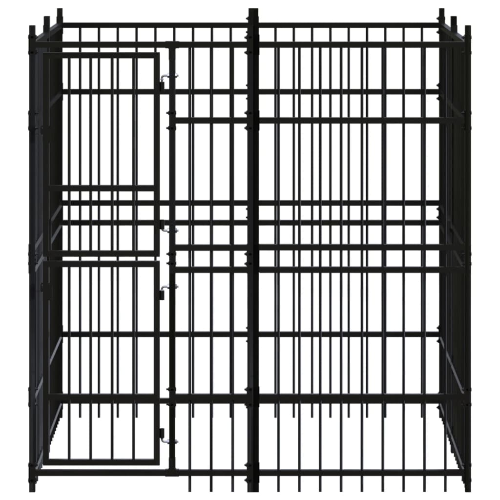 8720286871355_g_en_hd_1 vidaXL Outdoor Dog Kennel Steel 3.69 m² - Image 2