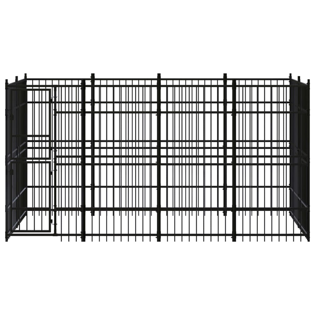 8720286871379_g_en_hd_1 vidaXL Outdoor Dog Kennel Steel 7.37 m² - Image 2