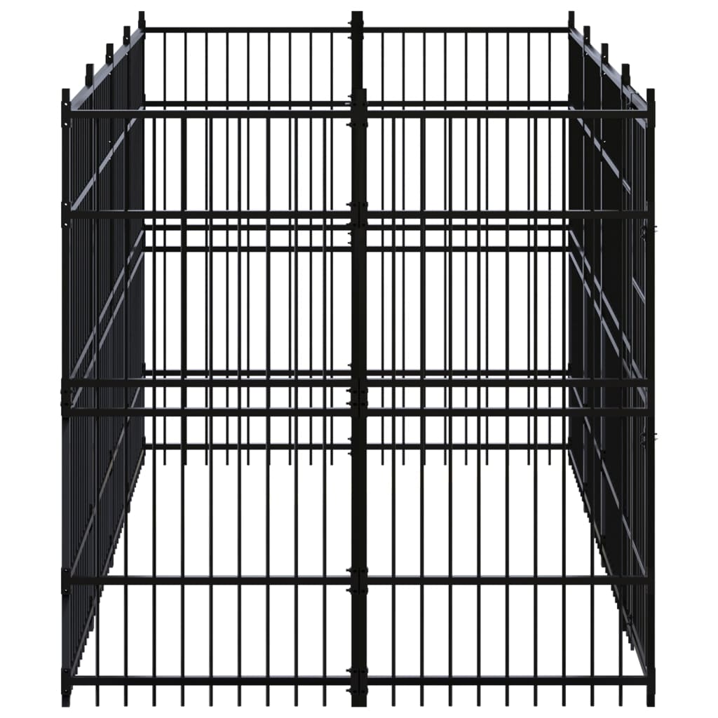 8720286871379_g_en_hd_2 vidaXL Outdoor Dog Kennel Steel 7.37 m² - Image 3