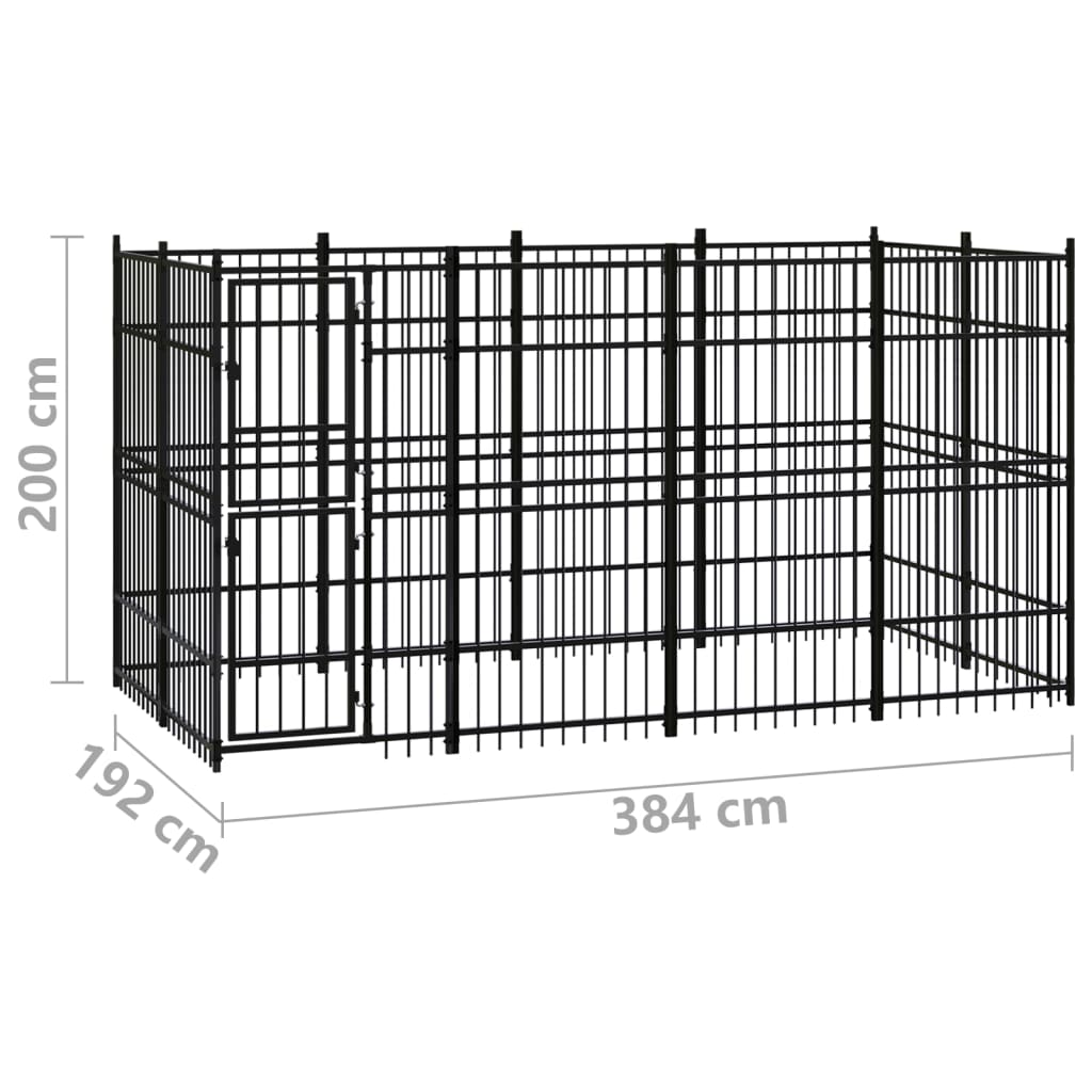 8720286871379_g_en_hd_6 vidaXL Outdoor Dog Kennel Steel 7.37 m² - Image 7