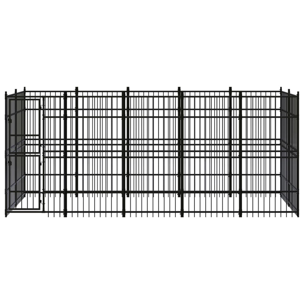 8720286871386_g_en_hd_1 vidaXL Outdoor Dog Kennel Steel 9.22 m² - Image 2