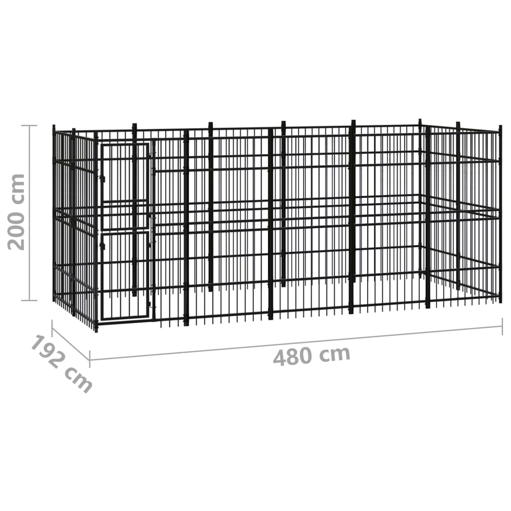 8720286871386_g_en_hd_6 vidaXL Outdoor Dog Kennel Steel 9.22 m² - Image 7