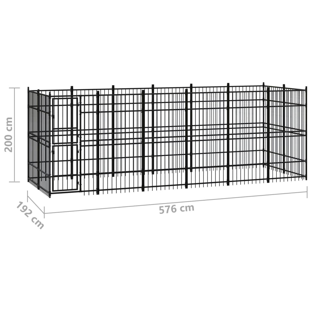 8720286871393_g_en_hd_6 vidaXL Outdoor Dog Kennel Steel 11.06 m² - Image 7