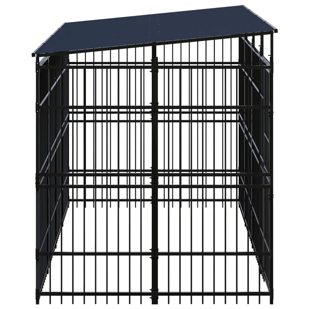 8720286871461_g_en_hd_2 vidaXL Outdoor Dog Kennel with Roof Steel 7.37 m² - Image 3
