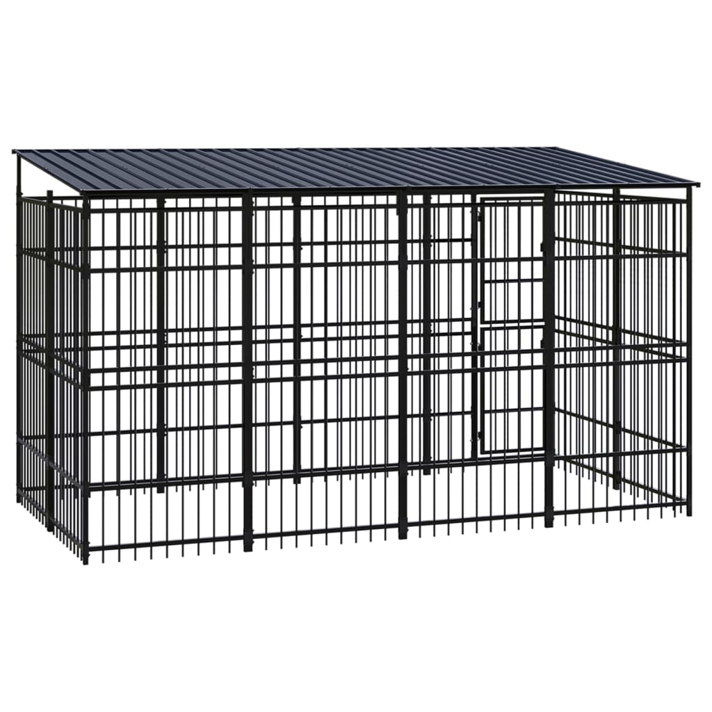 8720286871461_g_en_hd_3 vidaXL Outdoor Dog Kennel with Roof Steel 7.37 m² - Image 4