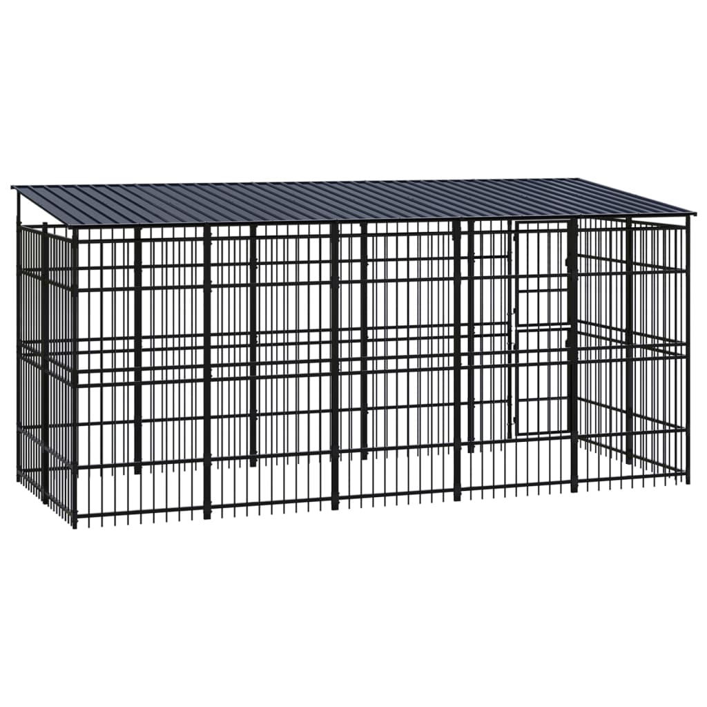 8720286871478_g_en_hd_3 vidaXL Outdoor Dog Kennel with Roof Steel 9.22 m² - Image 4