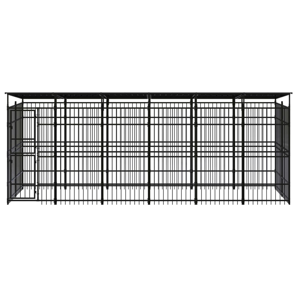 8720286871485_g_en_hd_1 vidaXL Outdoor Dog Kennel with Roof Steel 11.06 m² - Image 2