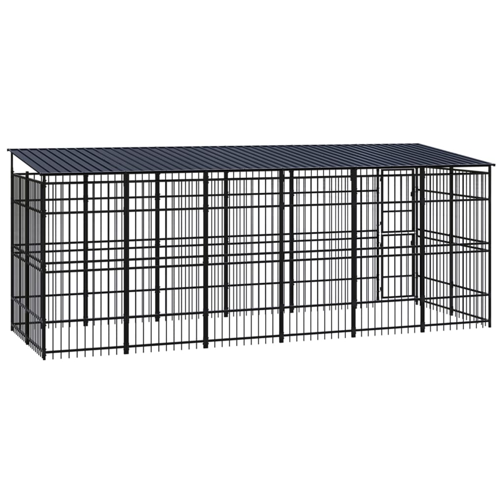 8720286871485_g_en_hd_3 vidaXL Outdoor Dog Kennel with Roof Steel 11.06 m² - Image 4