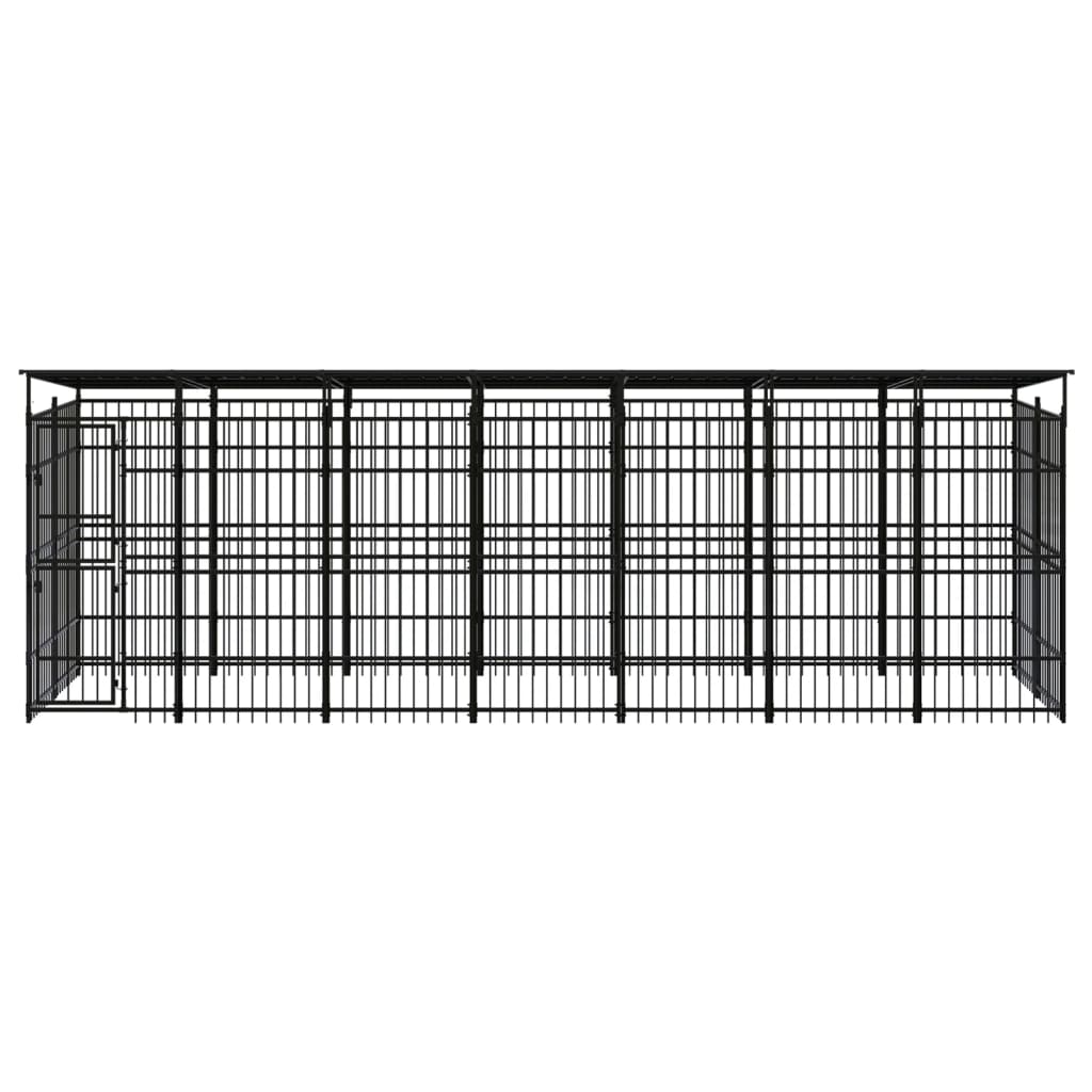 8720286871492_g_en_hd_1 vidaXL Outdoor Dog Kennel with Roof Steel 12.9 m² - Image 2