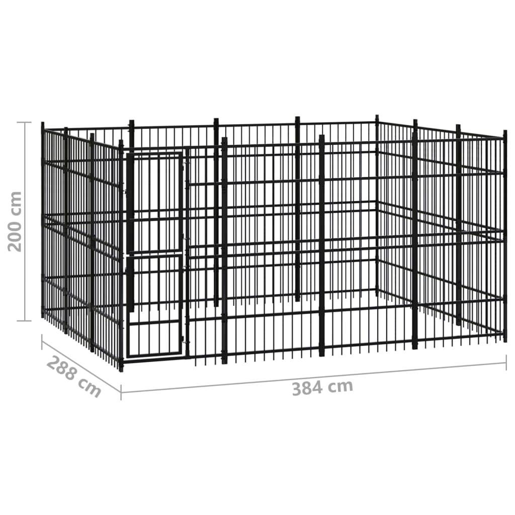 8720286871546_g_en_hd_6 vidaXL Outdoor Dog Kennel Steel 11.06 m² - Image 7