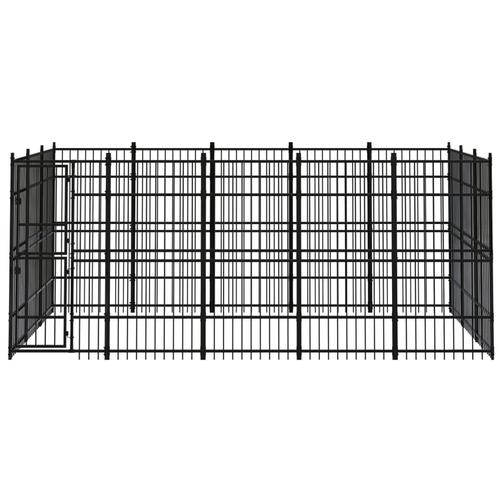8720286871553_g_en_hd_1 vidaXL Outdoor Dog Kennel Steel 13.82 m² - Image 2