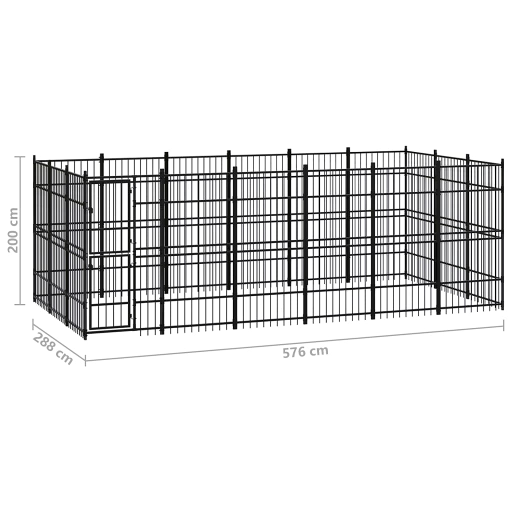 8720286871560_g_en_hd_6 vidaXL Outdoor Dog Kennel Steel 16.59 m² - Image 7