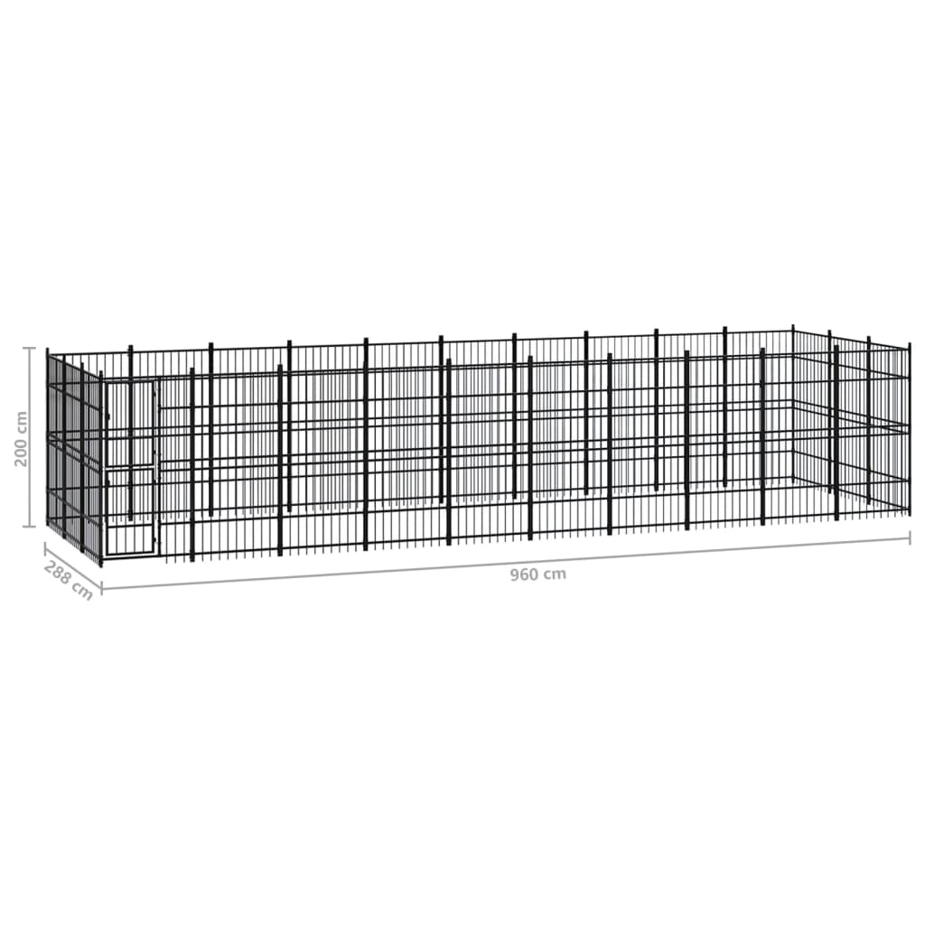 8720286871607_g_en_hd_6 vidaXL Outdoor Dog Kennel Steel 27.65 m² - Image 7