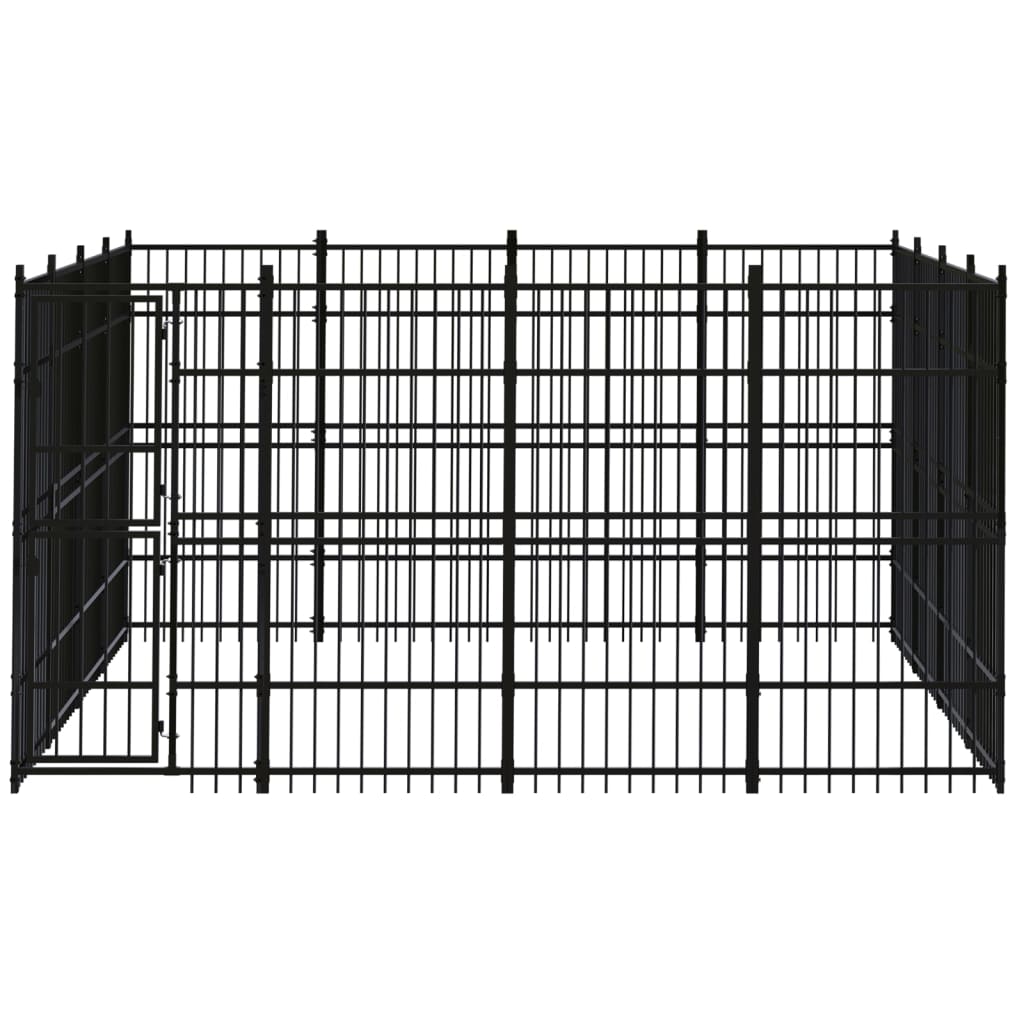 8720286871614_g_en_hd_1 vidaXL Outdoor Dog Kennel Steel 14.75 m² - Image 2