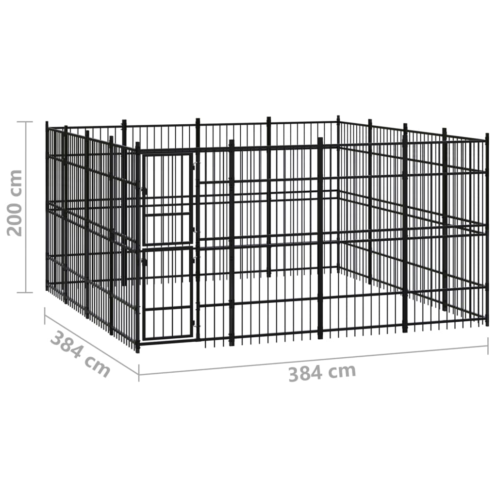 8720286871614_g_en_hd_6 vidaXL Outdoor Dog Kennel Steel 14.75 m² - Image 7