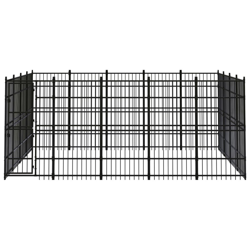 8720286871621_g_en_hd_1 vidaXL Outdoor Dog Kennel Steel 18.43 m² - Image 2