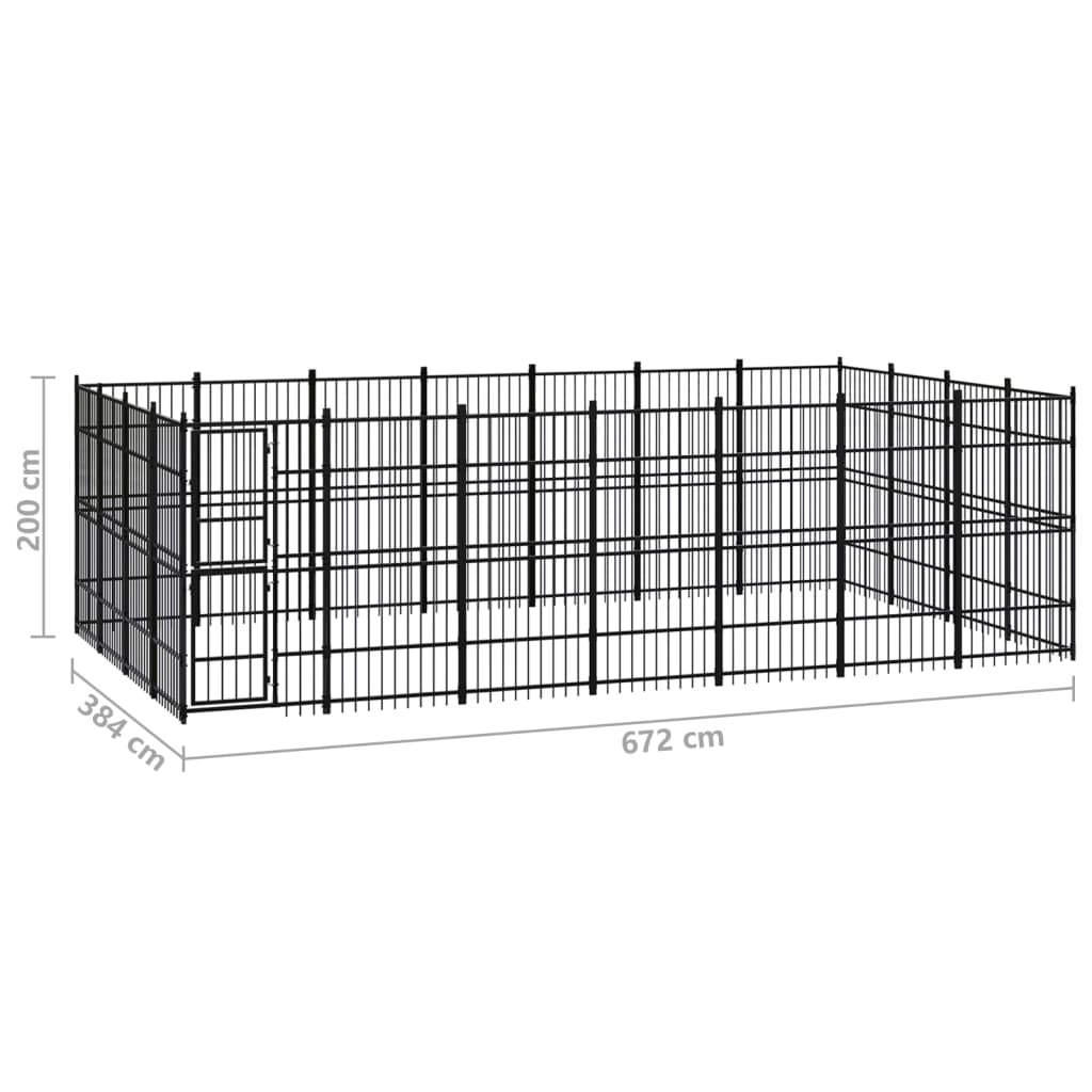 8720286871645_g_en_hd_6 vidaXL Outdoor Dog Kennel Steel 25.8 m² - Image 7