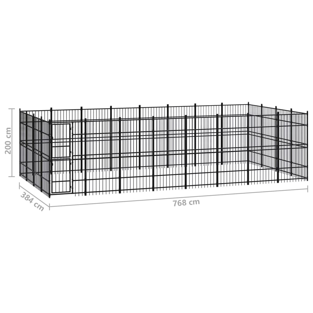8720286871652_g_en_hd_6 vidaXL Outdoor Dog Kennel Steel 29.49 m² - Image 7