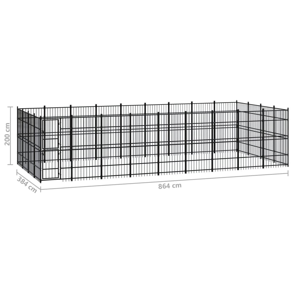 8720286871669_g_en_hd_6 vidaXL Outdoor Dog Kennel Steel 33.18 m² - Image 7