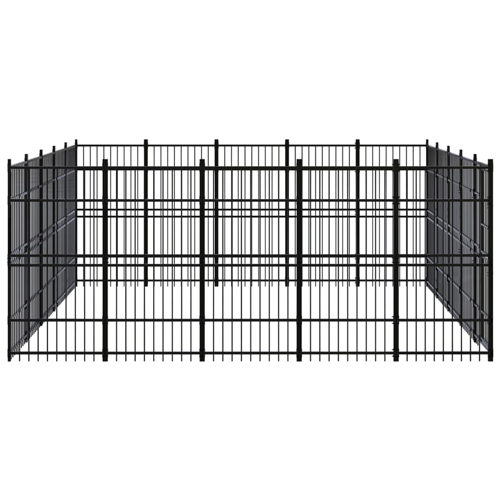 8720286871683_g_en_hd_2 vidaXL Outdoor Dog Kennel Steel 23.04 m² - Image 3