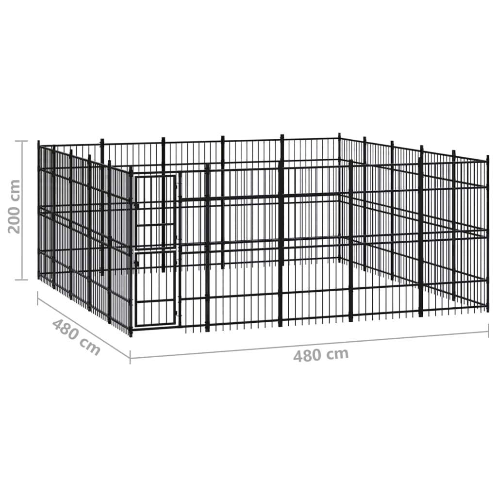 8720286871683_g_en_hd_6 vidaXL Outdoor Dog Kennel Steel 23.04 m² - Image 7