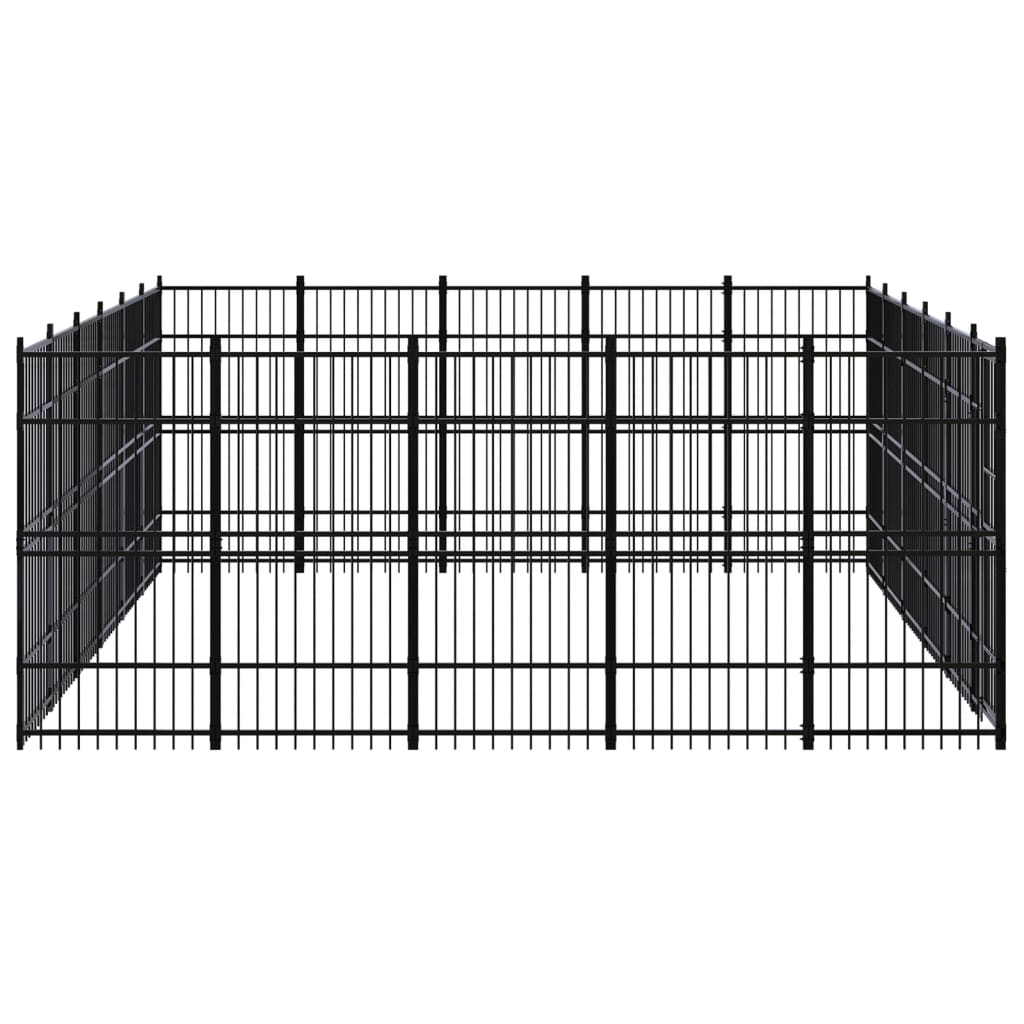 8720286871690_g_en_hd_2 vidaXL Outdoor Dog Kennel Steel 27.65 m² - Image 3
