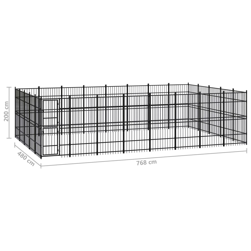 8720286871713_g_en_hd_6 vidaXL Outdoor Dog Kennel Steel 36.86 m² - Image 7