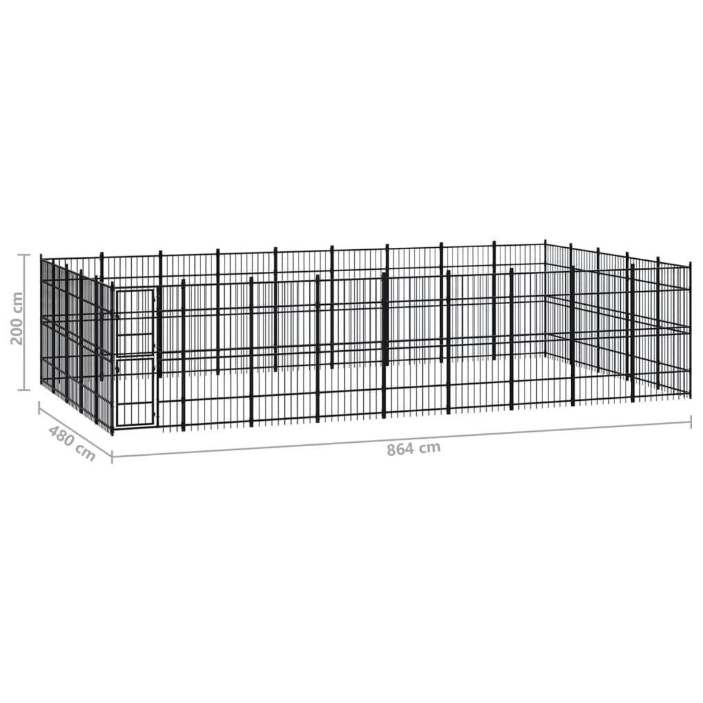 8720286871720_g_en_hd_6 vidaXL Outdoor Dog Kennel Steel 41.47 m² - Image 7