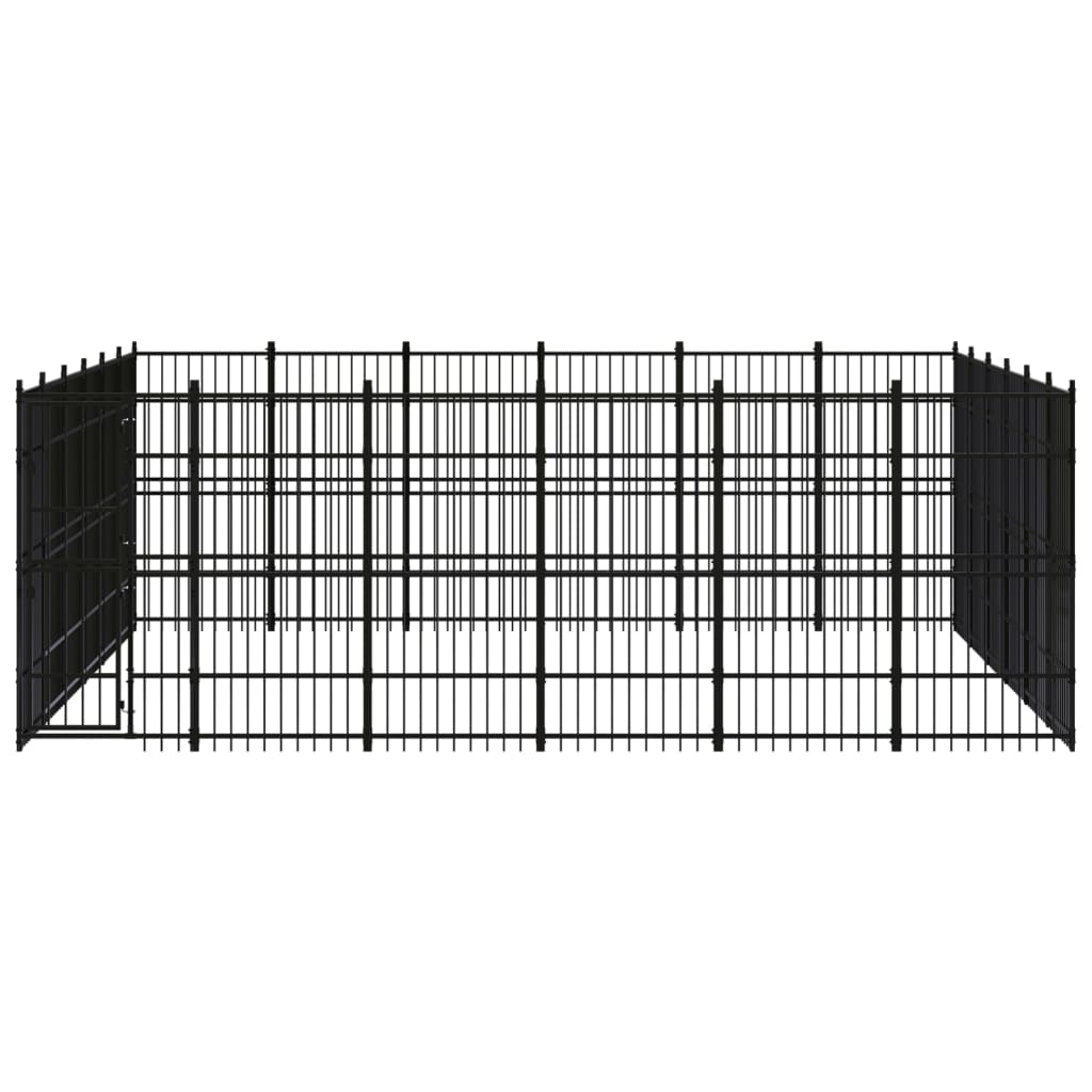 8720286871744_g_en_hd_1 vidaXL Outdoor Dog Kennel Steel 33.18 m² - Image 2