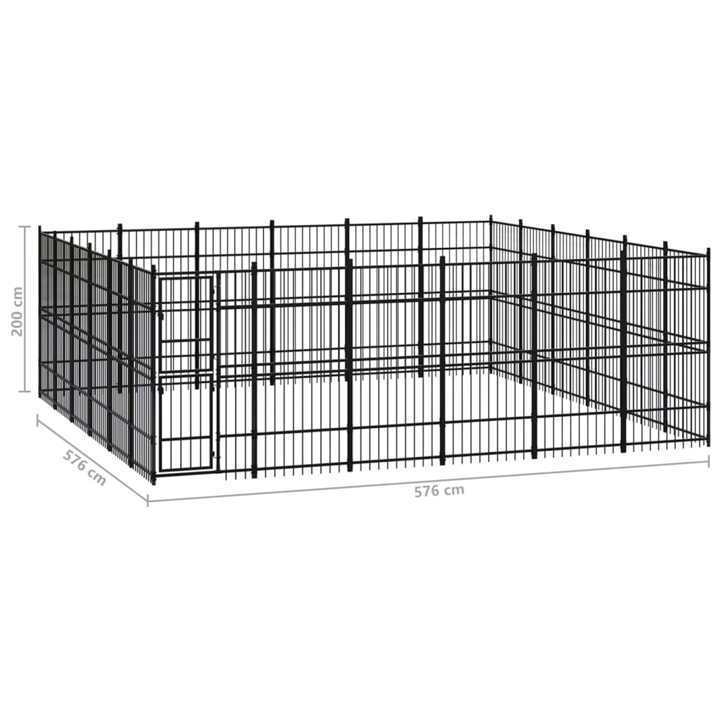 8720286871744_g_en_hd_6 vidaXL Outdoor Dog Kennel Steel 33.18 m² - Image 7