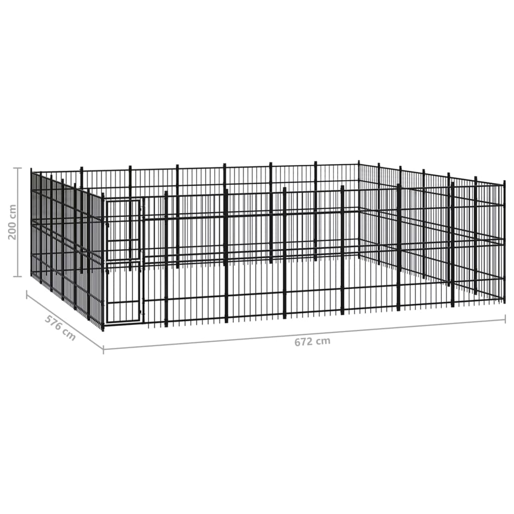 8720286871751_g_en_hd_6 vidaXL Outdoor Dog Kennel Steel 38.71 m² - Image 7