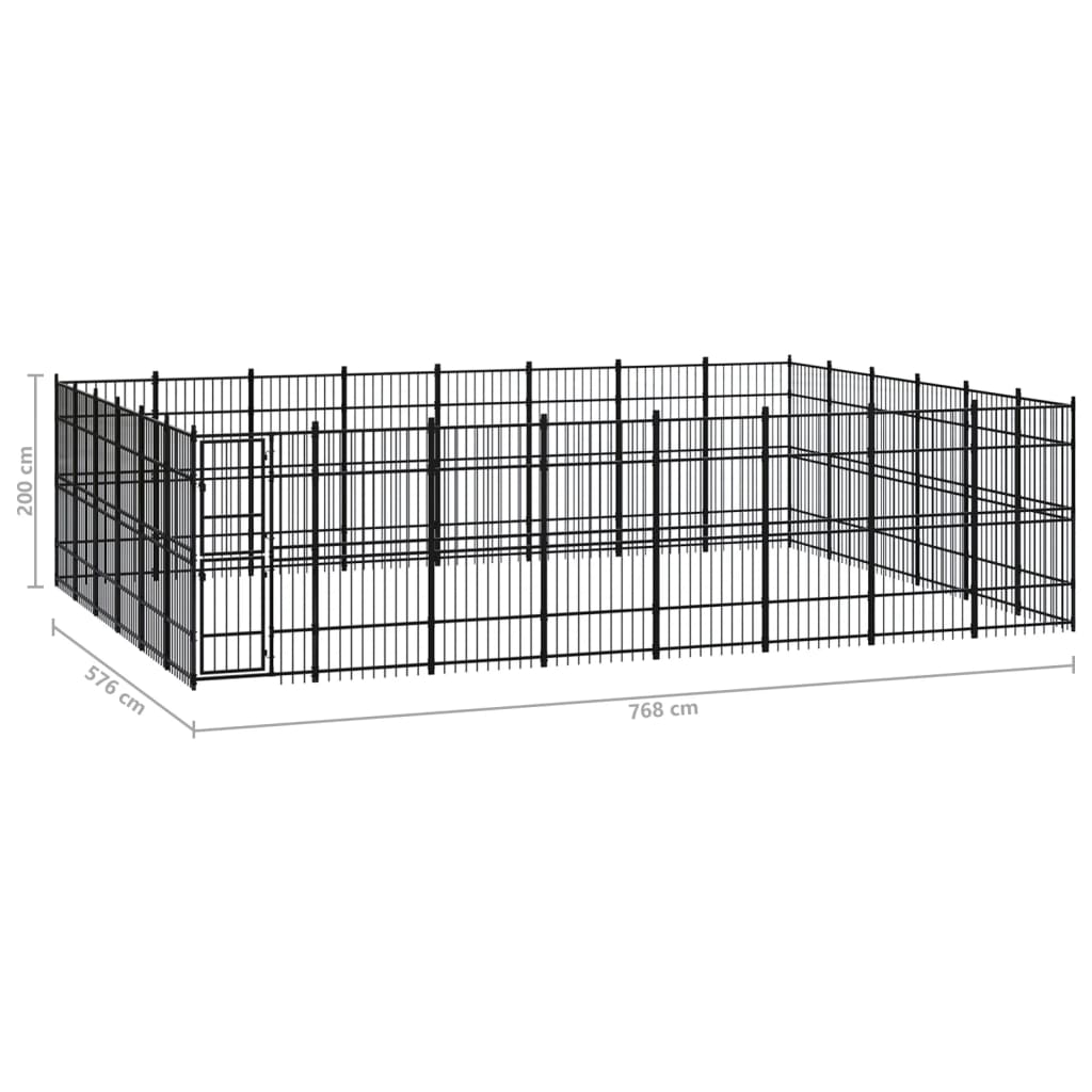 8720286871768_g_en_hd_6 vidaXL Outdoor Dog Kennel Steel 44.24 m² - Image 7