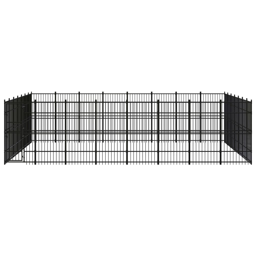 8720286871805_g_en_hd_1 vidaXL Outdoor Dog Kennel Steel 51.61 m² - Image 2