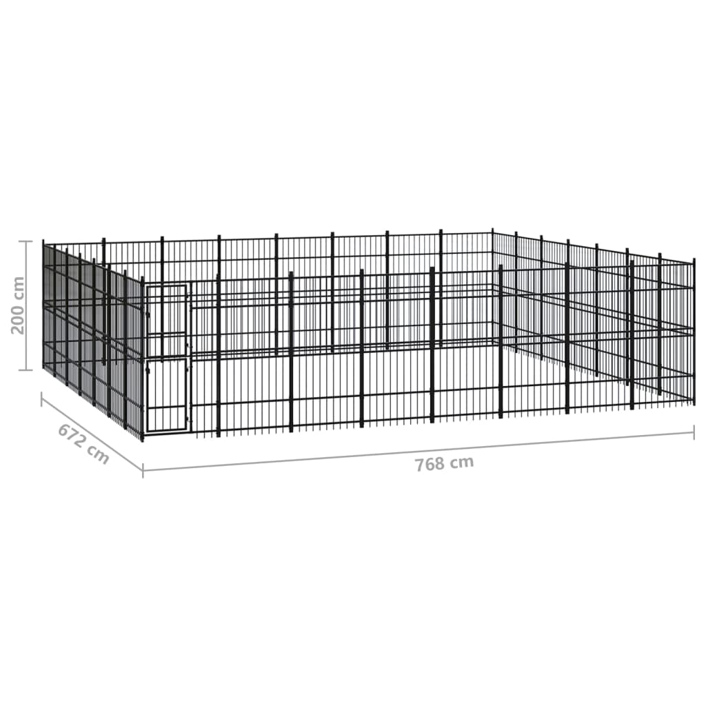 8720286871805_g_en_hd_6 vidaXL Outdoor Dog Kennel Steel 51.61 m² - Image 7