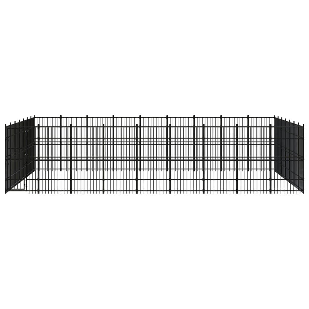 8720286871812_g_en_hd_1 vidaXL Outdoor Dog Kennel Steel 58.06 m² - Image 2