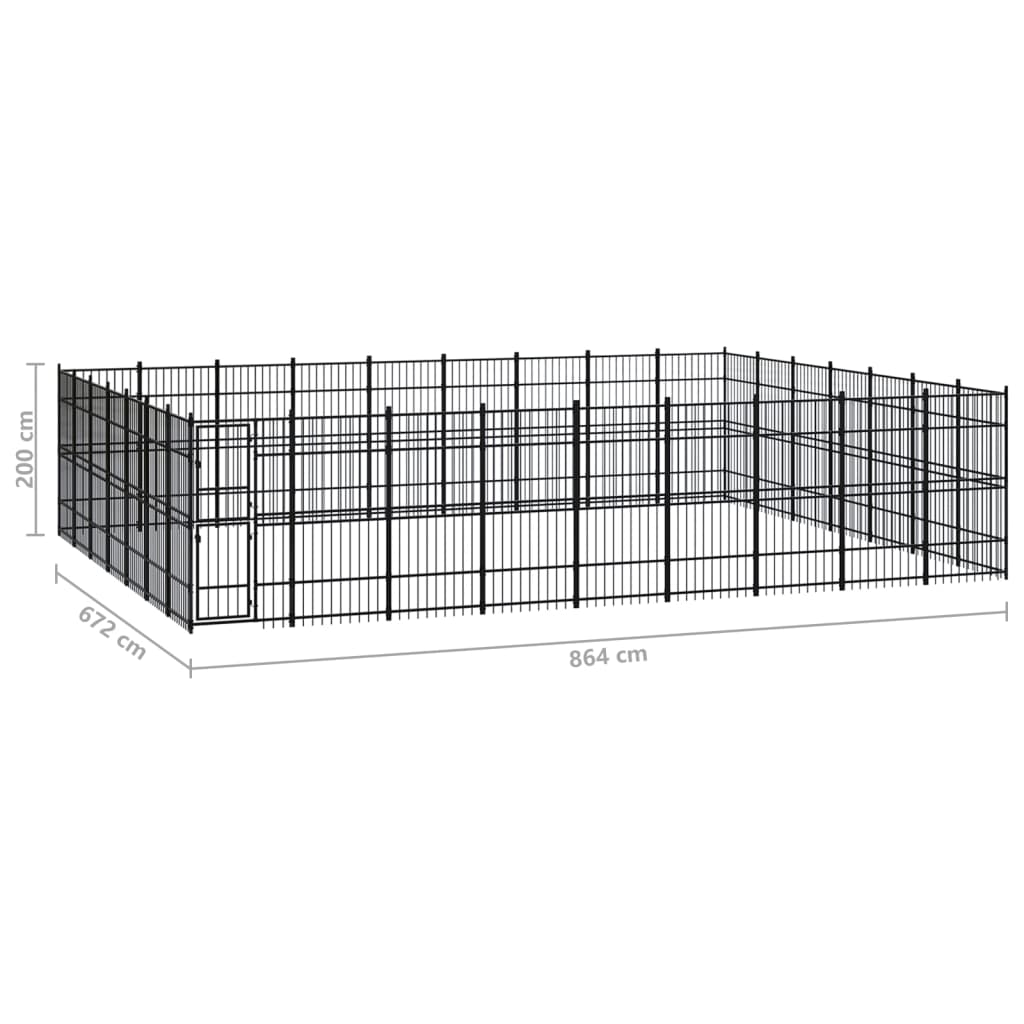 8720286871812_g_en_hd_6 vidaXL Outdoor Dog Kennel Steel 58.06 m² - Image 7