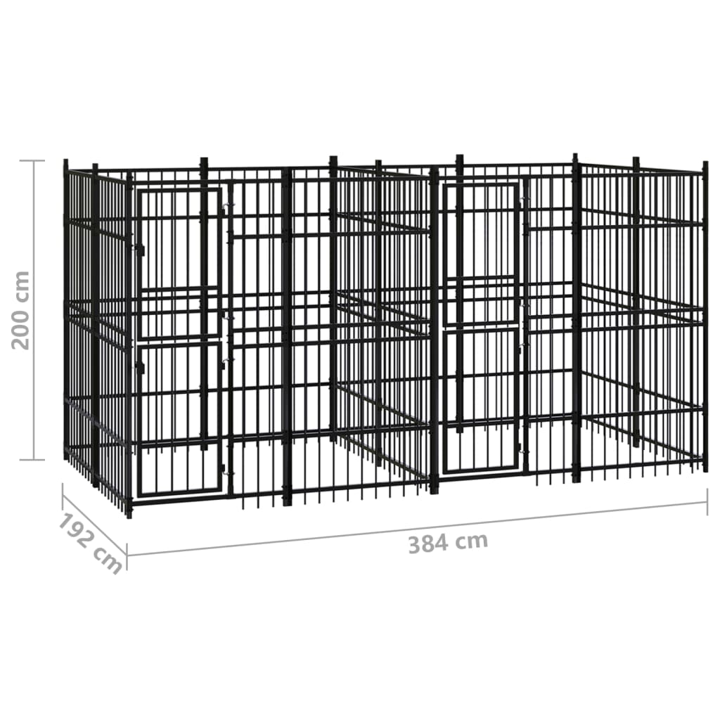 8720286871898_g_en_hd_6 vidaXL Outdoor Dog Kennel Steel 7.37 m² - Image 7