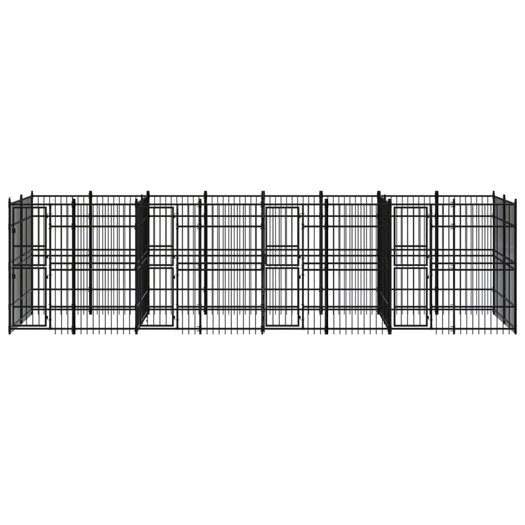8720286871911_g_en_hd_1 vidaXL Outdoor Dog Kennel Steel 14.75 m² - Image 2