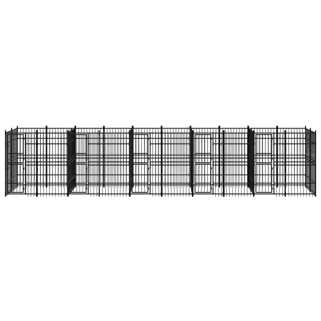 8720286871928_g_en_hd_1 vidaXL Outdoor Dog Kennel Steel 18.43 m² - Image 2