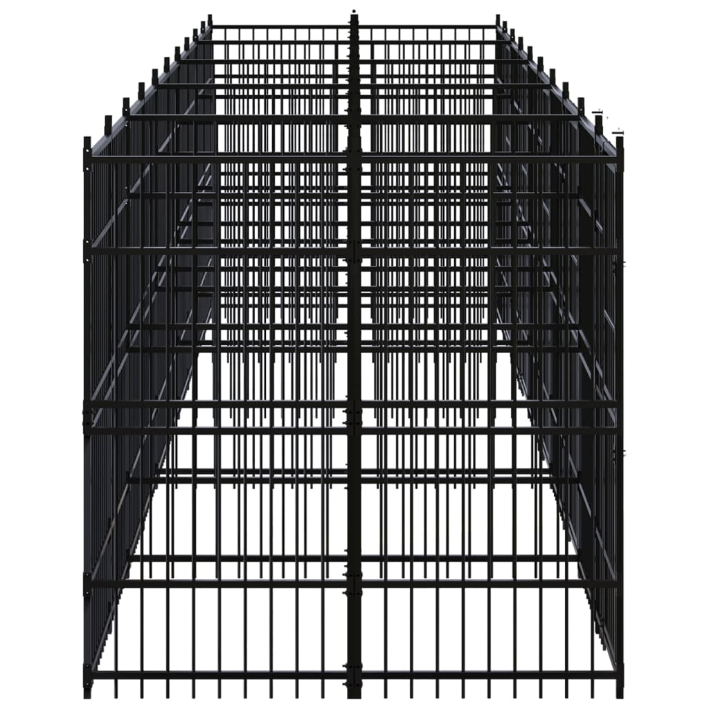 8720286871928_g_en_hd_2 vidaXL Outdoor Dog Kennel Steel 18.43 m² - Image 3