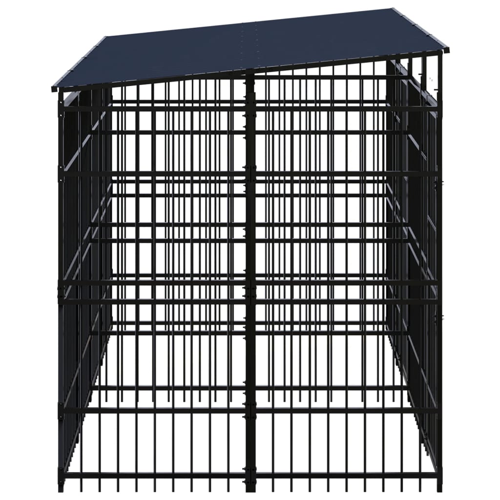 8720286871935_g_en_hd_2 vidaXL Outdoor Dog Kennel with Roof Steel 7.37 m² - Image 3
